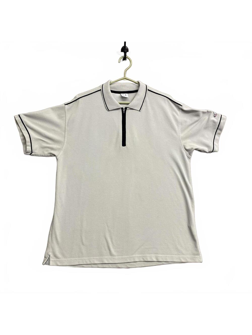 WHL Employee Biz Collection Sand/Black Short Sleeve Polo Shirt 1/4 Zip Size L